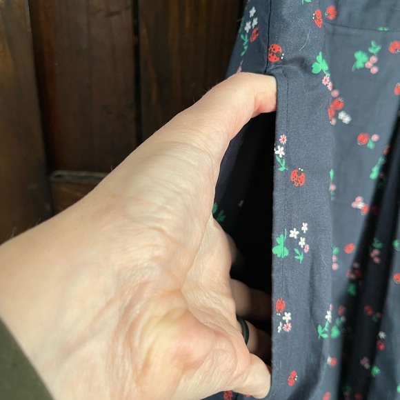 eShakti Fit and Flare ladybug dress L 14 - Picture 3 of 6